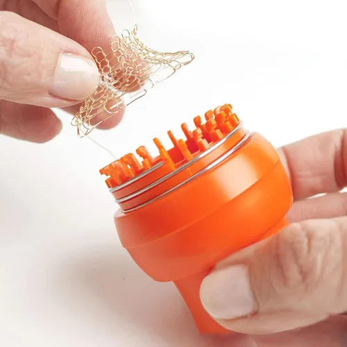 Miniatura 4 de Herramienta de tejer con ganchillo, tejido de ganchillo, tejer de alambre naranja, tejer, tejer, ganchillo, alambre de ganchillo, con aguja