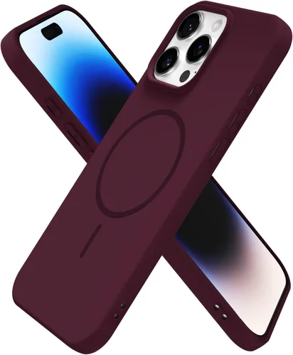 Miniatura 280 de oakxco Funda de silicona Mag Safe para iPhone 17 Pro Max, funda magnética delgada y fina compatible con carga inalámbrica MagSafe, bonita funda Negro