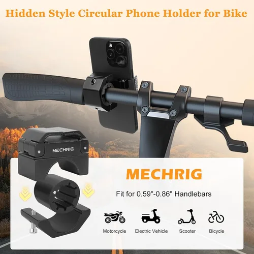 Miniatura 4 de Soporte de teléfono para bicicleta - Soporte de teléfono de aleación de aluminio para bicicleta, soporte de manillar ajustable en 360° para celular