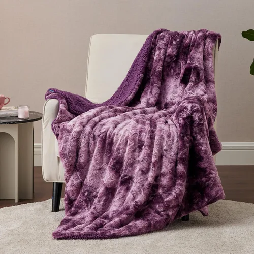 Miniatura 21 de Bedsure GentleSoft Manta Mullida de Sherpa - Manta de Forro Polar Cálida y Acogedora para Regalo de Mujer, Manta de Navidad de Felpa y Piel