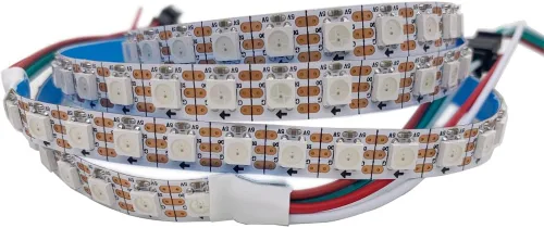 WS2812B Tira de luz LED direccionable individual 100Pixels/m SMD 5050 RGB Pixel Strip DC5V (3.2FT 100LEDS no impermeable, PCB blanco)