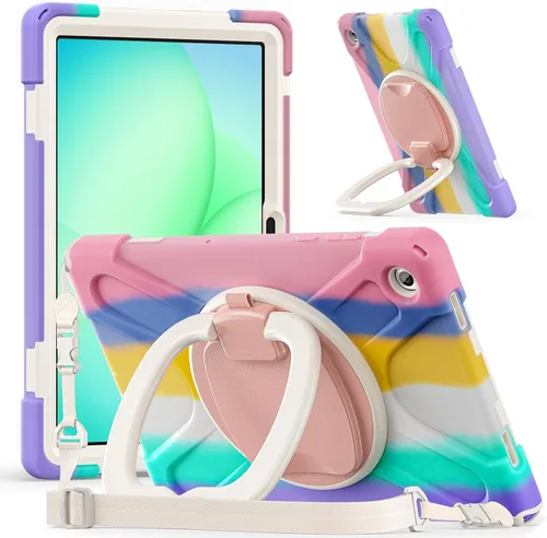 Miniatura 158 de 360 Rotation Case for Galaxy Tab ActivePro/Tab Active4 Pro/Active 5 Pro 10.1" Sturdy Cover Rotate Ring Stand Shoulder Carrying Strap Hand Strap