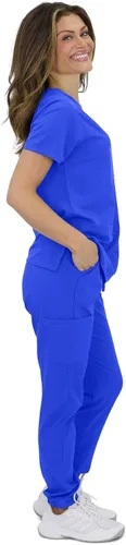 Miniatura 4 de Green Town Conjunto médico de 2 piezas para mujer, ajuste delgado, 4-Flex