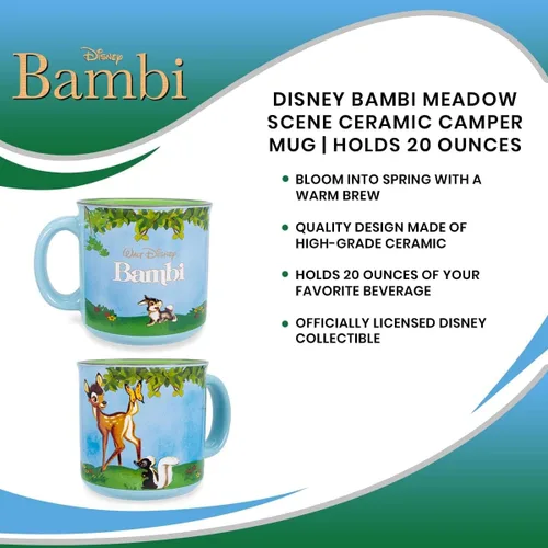 Miniatura 6 de Disney Bambi Meadow Scene - Taza de café de viaje sin BPA para café expreso, cafeína, cacao, esencial para el hogar y la cocina, bonitos regalos
