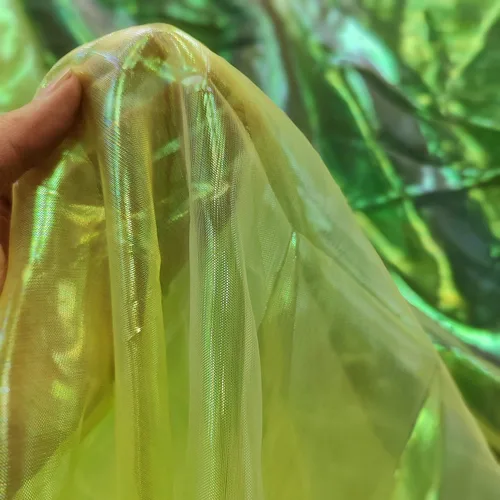 Miniatura 23 de Tela de encaje de organza con gradiente láser arcoíris mágico, tela de gasa holográfica iridescente para vestido de novia, cortina, fondo, fiesta