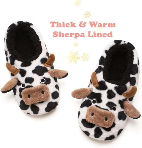 Miniatura 3 de cosyone1997 Lindas pantuflas de animales para niños, niñas y mujeres, calcetines de casa mullidos con suela antideslizante suave, regalos únicos