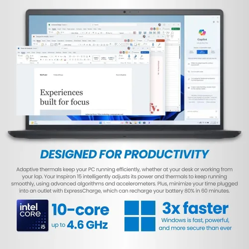 Miniatura 3 de Dell Inspiron Laptop con pantalla táctil FHD de 15.6 pulgadas, Intel Core i5 de 13ª generación, RAM DDR4 de 12 GB, almacenamiento de 1 TB