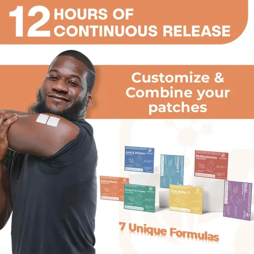 Miniatura 3 de NUTRI-PATCH Parche tópico antioxidante, infundido con vitamina C, glutatión, coenzima Q10, NAC, 30