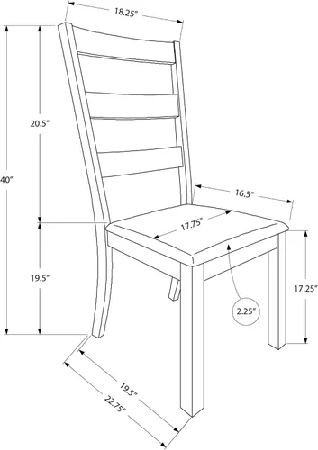 Miniatura 3 de Monarch Specialties I 1313 - Silla de comedor, 2 unidades, laterales, tapizada, cocina, comedor, tela, patas de madera, marrón, beige, transición