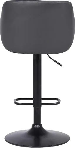 Miniatura 6 de Armen Living Toby Taburete giratorio de piel sintética, ajustable, gris y negro
