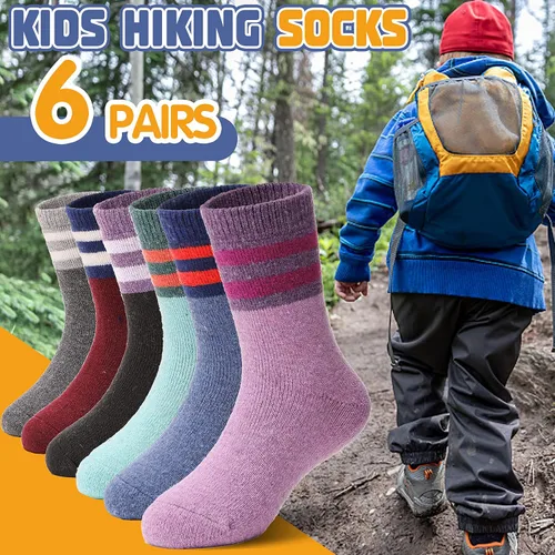 Miniatura 92 de ANTSANG Calcetines de Lana, Calcetines Térmicos Cálidos y Gruesos Tipo Crew Boot para Niños Pequeños, Niños y Niñas, 6 Pares