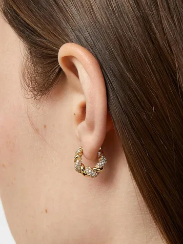 Miniatura 34 de Aretes de aro gruesos de oro para mujer, chapados en oro de 14 quilates, aretes de aro triple, hipoalergénicos, a la moda, aretes de aro gruesos
