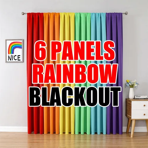 Miniatura 12 de THOOO Rainbow Blackout 2 paneles 52"x72