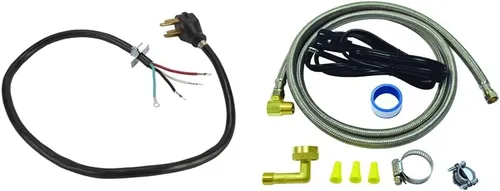 Whirlpool Range Cable de alimentación y kit de instalación para lavavajillas Eastman con conectores trenzados de acero inoxidable de 6 pies