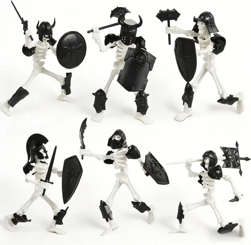 Juego de 6 Figuras de Acción T13, Esqueleto de Juguete de Acción Mini Esqueletos para Decoraciones de Halloween Maniquí 13, Titán 13, Juguete de