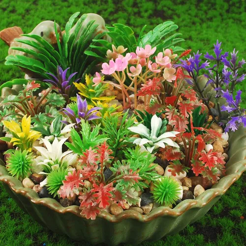 Miniatura 3 de NWFashion 130 piezas de árboles modelo plantas en miniatura jardín de hadas árboles artificiales ferrocarril paisaje (árbol)