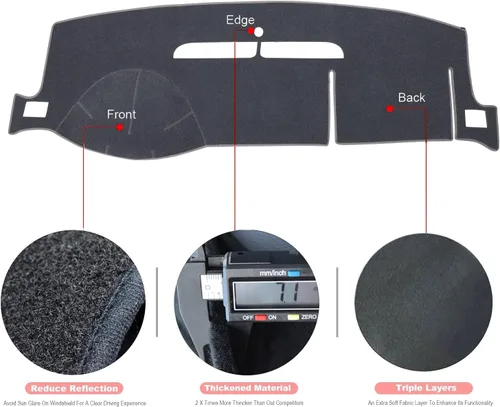 Miniatura 4 de Alfombrilla para salpicadero compatible con Chevy Tahoe Avalanche Suburban GMC Yukon 2007-2014/2007-2013 Silverado LTZ GMC Sierra SLT, cubierta