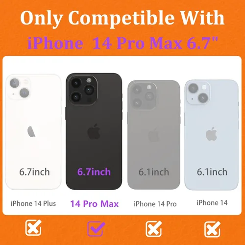 Miniatura 2 de Funermei Funda tipo cartera para iPhone 14 Pro Max para mujer, diseño de folio, fundas de lujo con tarjetero y soporte para tarjeta de crédito