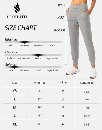 Miniatura 6 de Soothfeel - Pantalones deportivos para mujer con bolsillos de cremallera y cintura alta, pantalones deportivos para entrenamiento y yoga