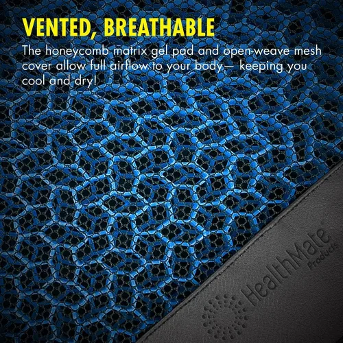 Miniatura 6 de HEALTHMATE Cómodo cojín de gel para sentarse durante mucho tiempo para aliviar el dolor de espalda, ciática y coxis, para silla de oficina