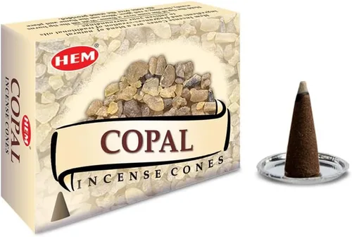 HEM Copal - Conos de incienso – Paquete de 120 conos (10 cajas) – Aroma natural de larga duración para aromaterapia, limpieza, alivio del estrés y