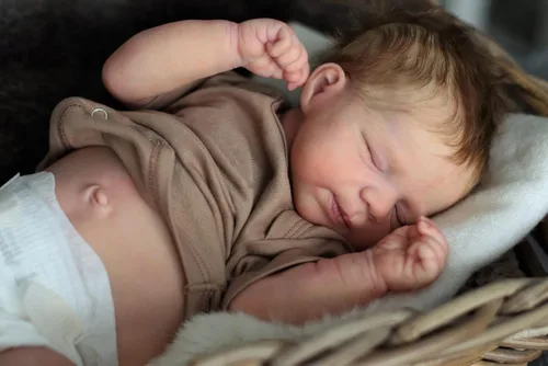 Miniatura 5 de Angelbaby Muñecas de bebé Reborn niño de 19 pulgadas, recién nacida que duerme, de silicona de cuerpo completo, aspecto real, con peso, muñeca