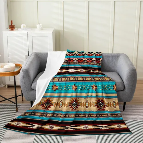 Miniatura 13 de Erosebridal Western Cowgirl Blanket 40x50 Western Cowboy Fleece Flannel Blanket for Bed Sofa Crib Horseshoe Boots Southwestern Fuzzy Plush Throw
