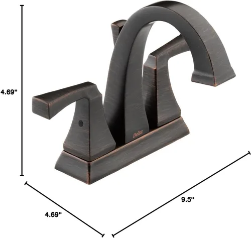 Miniatura 2 de Delta Faucet Dryden - Grifo de baño de bronce aceitado, grifo de baño de 2 manijas, ensamblaje de drenaje de metal, bronce veneciano 2551-RBMPU-DST