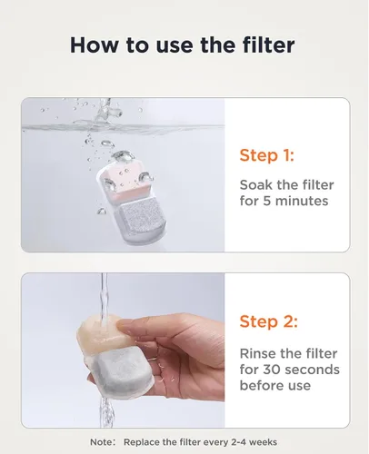 Miniatura 4 de FEELNEEDY Paquete de 6 filtros de fuente de agua para perros y esponjas de filtro de bomba, fuente de agua para mascotas para fuente de agua