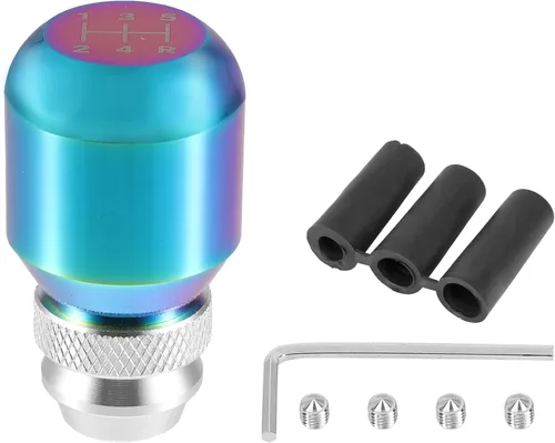 X AUTOHAUX 1 juego de 5 velocidades universal de coche ajustable perilla de palanca de cambios de aleación de aluminio multicolor para la mayoría de