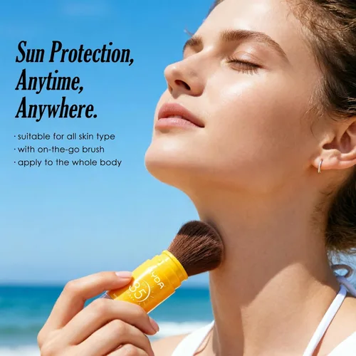 Miniatura 8 de KYDA Protector solar mineral en polvo para rostro y cuero cabelludo, protector solar SPF 35 para el cuero cabelludo, protector solar