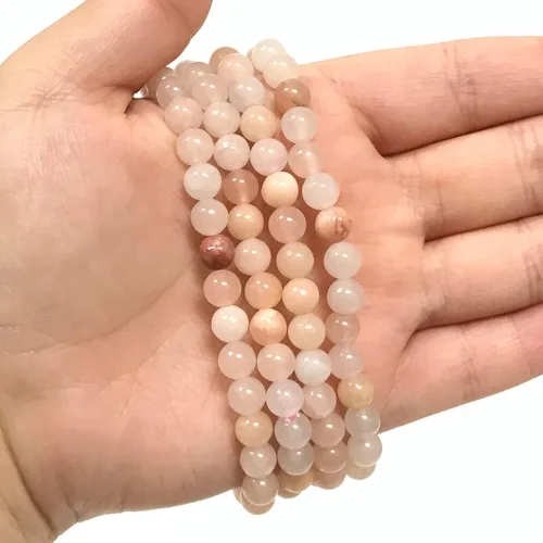 Miniatura 600 de Gem Avenue Handmade Round Bead Stretch Bracelet Unisex Natural Stone Beaded Jewelry for Men & Women, Elastic Wristband for Daily Wear