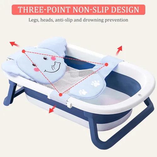 Miniatura 9 de AIR&TREE Red de Soporte para Asiento de Baño para Bebé, Secado Rápido, Ajustable, Cómoda, Antideslizante, Cabestrillo de Malla para Ducha en Bañera