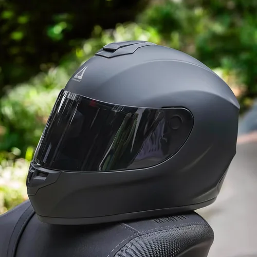 Miniatura 7 de TRIANGLE Cascos de motocicleta de cara completa para hombres y mujeres con visera tintada y transparente, cumple con la aprobación DOT BLANCO BRILLO