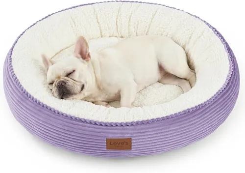 Miniatura 27 de Love's cabin Cama redonda acolchada para gatos y perros, cama para mascotas de 20 pulgadas para gatos o perros pequeños, parte inferior Violeta