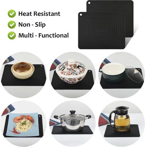 Miniatura 7 de Salvamanteles de silicona para platos calientes, ollas y sartenes, almohadillas calientes versátiles para cocina, soportes de silicona duraderos
