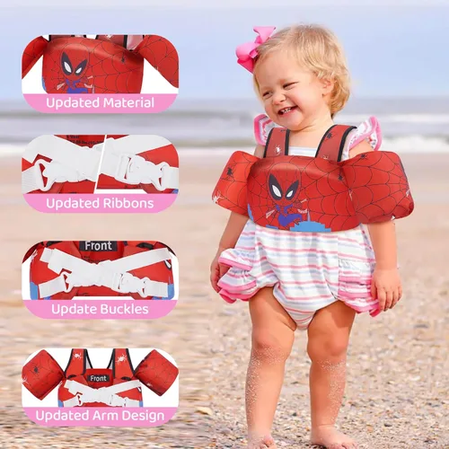 Miniatura 3 de Chaleco de natación para bebés para aprender a nadar, chaqueta de ayuda de natación para bebés de 2, 3, 4, 5 y 6 años, alas de agua para el brazo