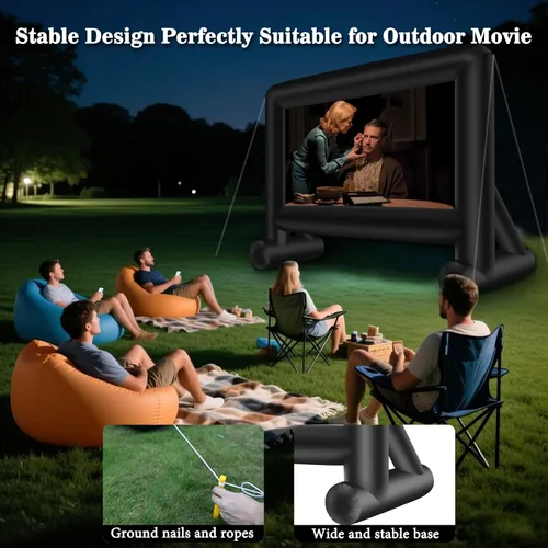 Miniatura 2 de Pantalla de proyector inflable de 16 pies para exteriores, pantalla de película inflable con bolsa de transporte con soplador, pantalla