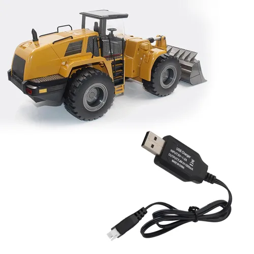 Miniatura 5 de Cable de carga RC, cable de carga USB de metal duradero para camiones a escala 1:12 y vehículos de construcción para aficionados, entusiastas