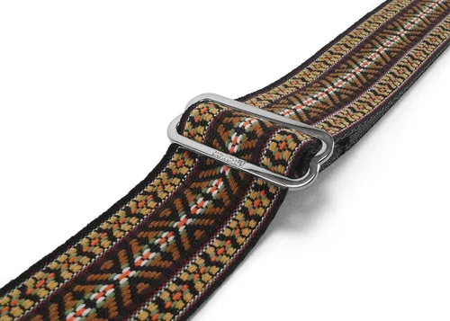 Miniatura 3 de Correa de guitarra bohemia de tejido hippie de los años 70 con cinturón de seguridad reciclado, fabricado en Estados Unidos por Couch Guitar Straps