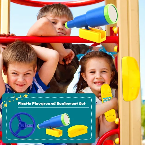 Miniatura 3 de Accesorios para el patio de recreo, Swingset, volante, telescopio de plástico, teléfono Swingset, juguete para niños, patio al aire libre, patio