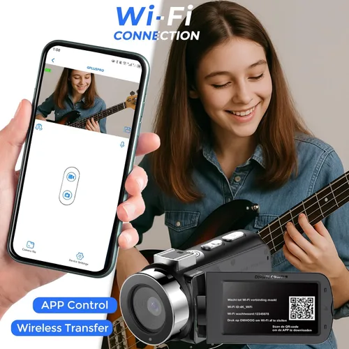 Miniatura 3 de Cámara de Video 4K Videocámara Ultra HD 64MP para Vlogging de YouTube Zoom Digital de 28X Pantalla con Rotación de 270° Cámara Vlog de 3.0