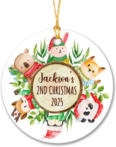 Miniatura 19 de Adorno de Navidad 2026 con texto en inglés "Bee Merry Christmas", adornos personalizados de Navidad de abejas 2026, decoración colgante de árbol