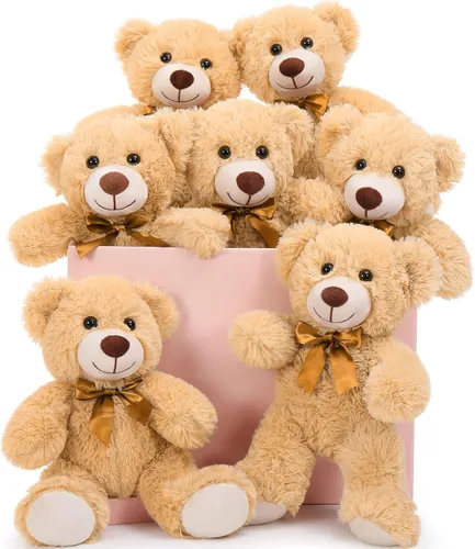 Miniatura 15 de MaoGoLan Paquete de osos de peluche para baby shower, 12 paquetes de pequeños osos de peluche en oferta, osos de peluche pequeños de 13.5" de felpa
