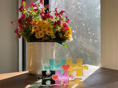 Miniatura 9 de Regalos personalizados para parejas, letrero de nombre de rompecabezas para parejas, regalos del día de San Valentín para ella y él, acrílico