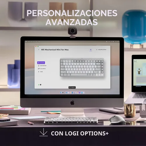Miniatura 7 de Logitech MX Mechanical Mini - Teclado inalámbrico iluminado para Mac, interruptores de rendimiento de bajo perfil, teclas táctiles silenciosas, Gris