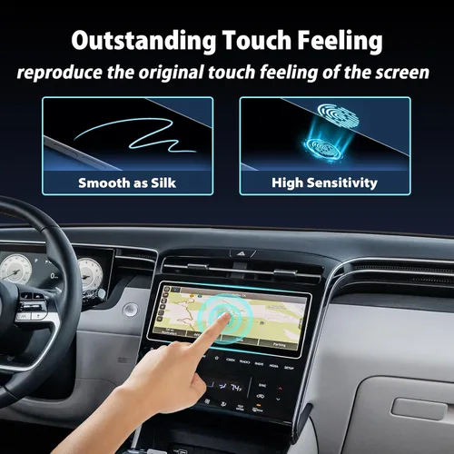 Miniatura 7 de LUWU - Protector de pantalla para Hyundai Tucson 2022/2023 (Limited/N Line/SEL/XRT) – 10.25 pulgadas 2024 Tucson pantalla táctil de vidrio templado
