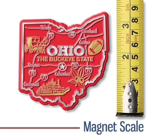 Miniatura 2 de Ohio Giant State Magnet de Classic Magnets, 3 x 3.3 pulgadas, recuerdos coleccionables de goma 3D estilo vintage y regalos fabricados en los Estados