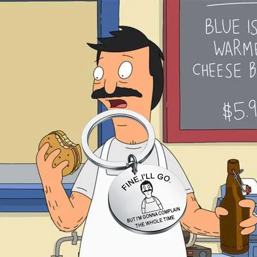 Miniatura 6 de TGBJE Bob, regalo de los fans de Bob's Gift Belcher Gift I'll Go But I'm Gonna Quplain The Whole Time Llavero de los fanáticos del juego