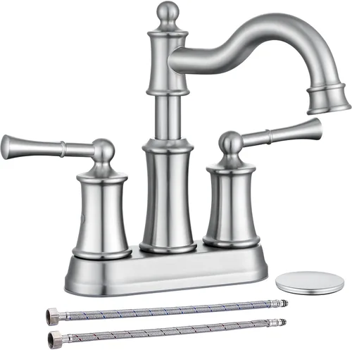 Miniatura 10 de Grifo de baño romano WINKEAR para montaje en cubierta o montaje en pared; instalación con tapón de desagüe emergente con placa cobertora y líneas